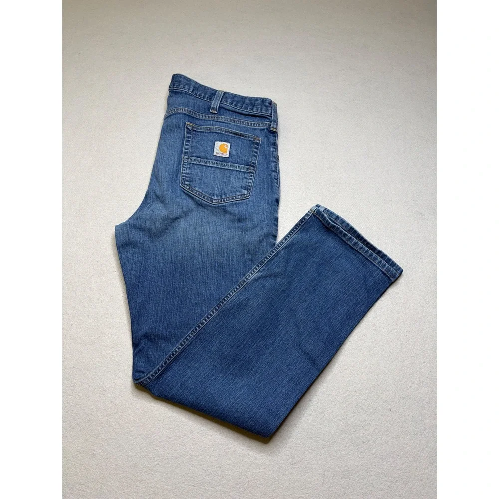 Carhartt Jeans Mens 38x32 Blue Relaxed‎ Fit 102804-408 Straight Leg Denim